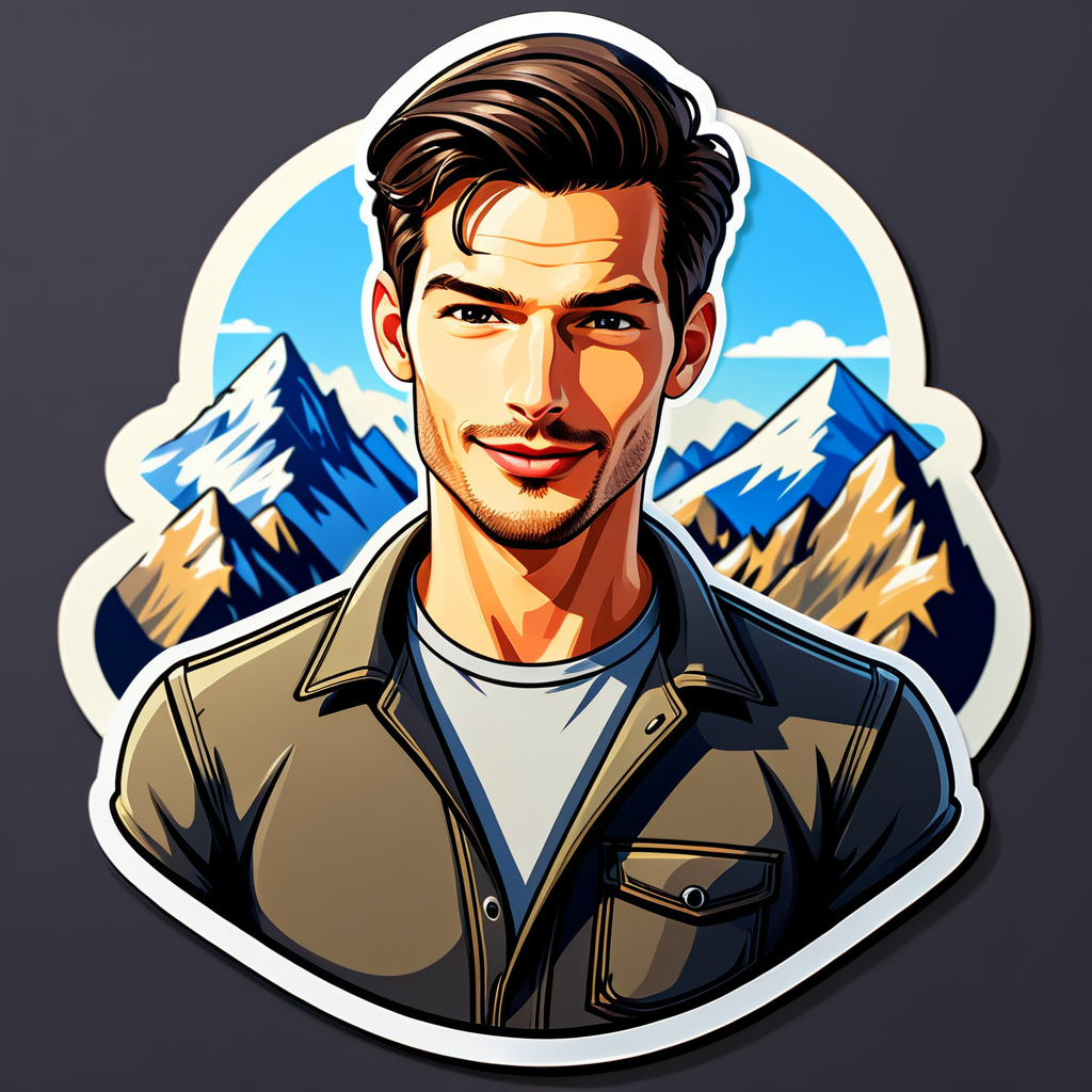 boy in mountain generate from face Sticker AI