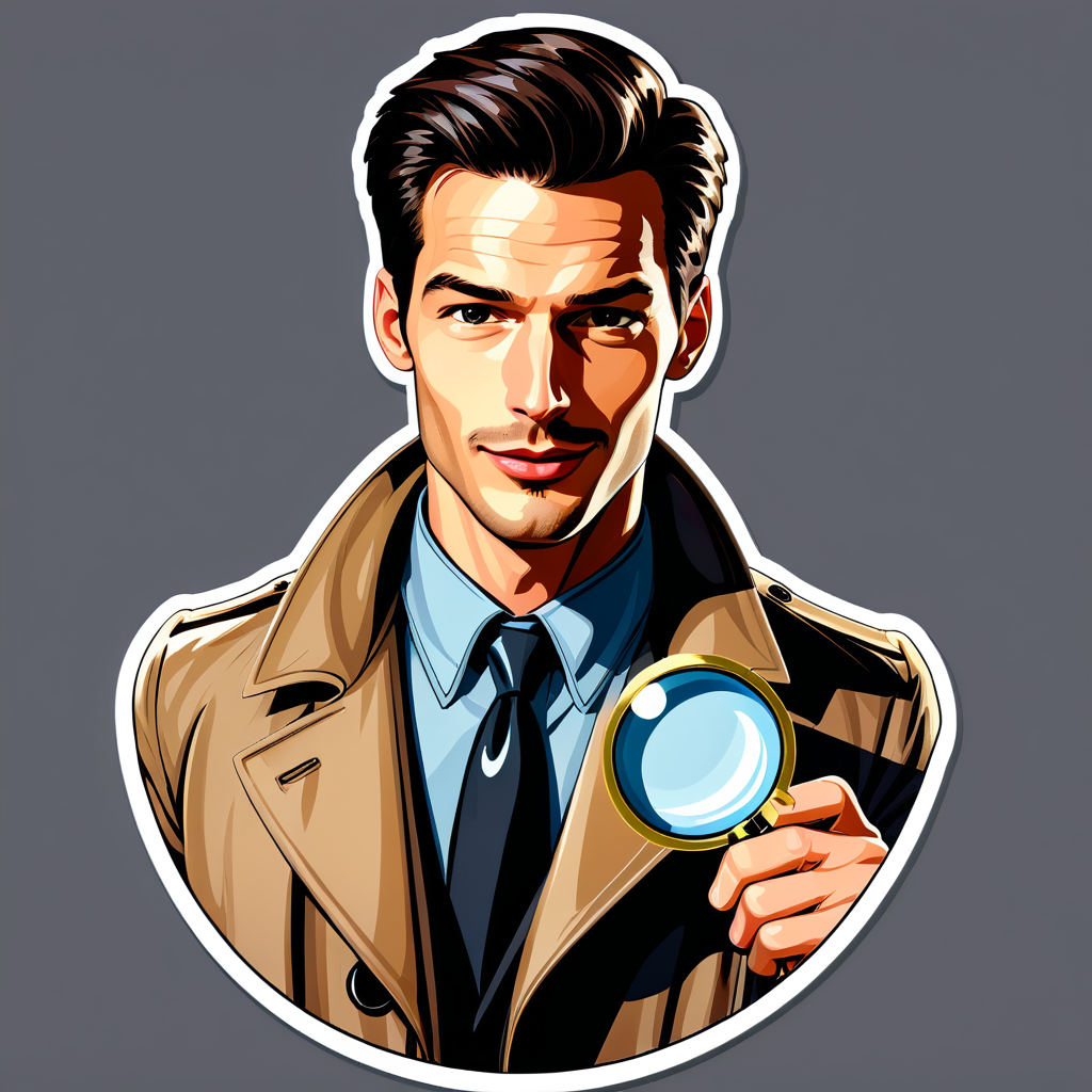 detective boy in mountain generate from face Sticker AI